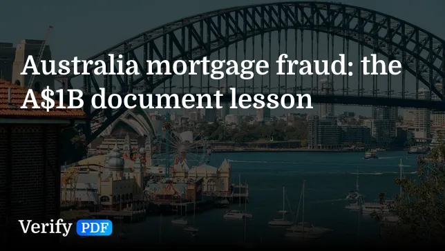 Australia mortgage fraud: the A$1B document lesson