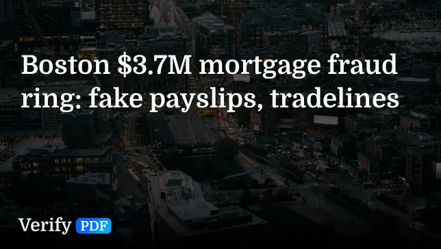 Boston $3.7M mortgage fraud ring: fake payslips, tradelines