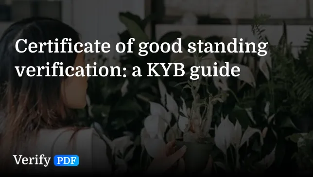 Certificate of good standing verification: a KYB guide