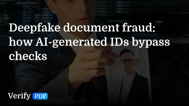 Deepfake document fraud: how AI-generated IDs bypass checks