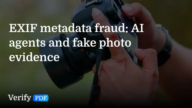 EXIF metadata fraud: AI agents and fake photo evidence