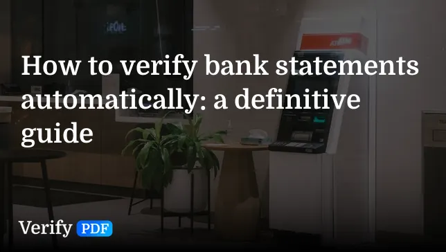 How to verify bank statements automatically: a definitive guide