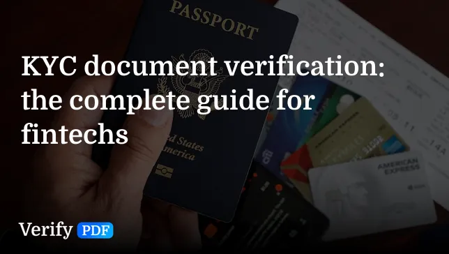 KYC document verification: the complete guide for fintechs