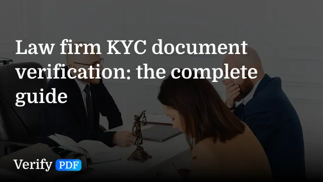 Law firm KYC document verification: the complete guide