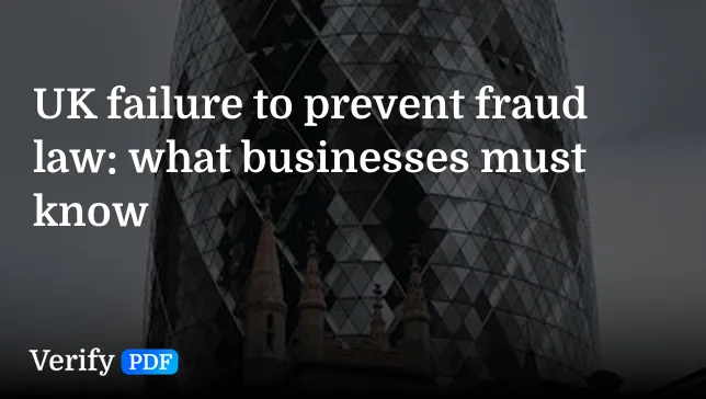 UK failure to prevent fraud law: what businesses must know