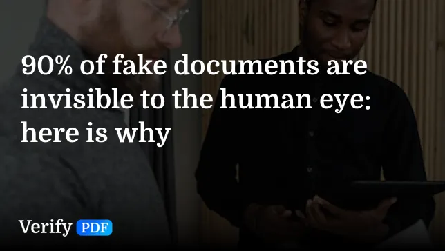 90% of fake documents are invisible to the human eye: here is why