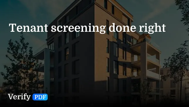 Tenant screening done right