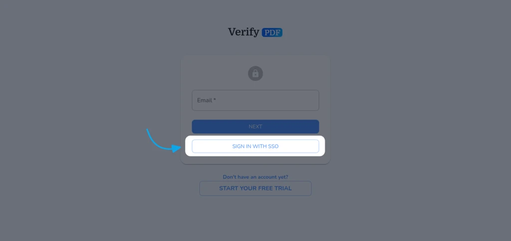 On the login screen, enter your company email and select Next, or use the Sign in with SSO button to go straight to your identity provider.