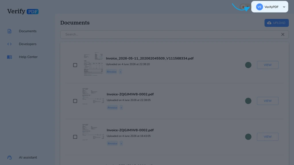Both User management and Billing live in the profile menu in the top-right of the dashboard, and only admins see them.